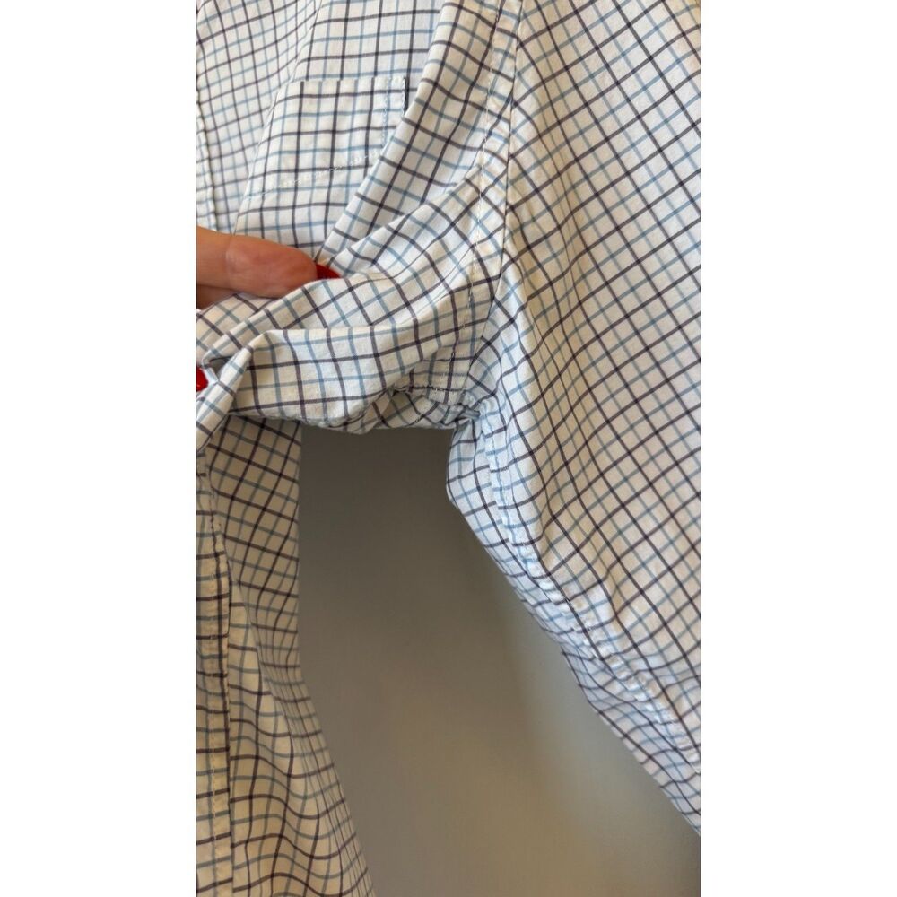 Gap | Men’s Standard Fit Stretch Shirt | Blue and Purple Plaid | Size M